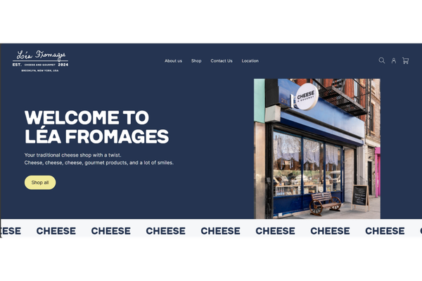 Lea Fromages website screenshot